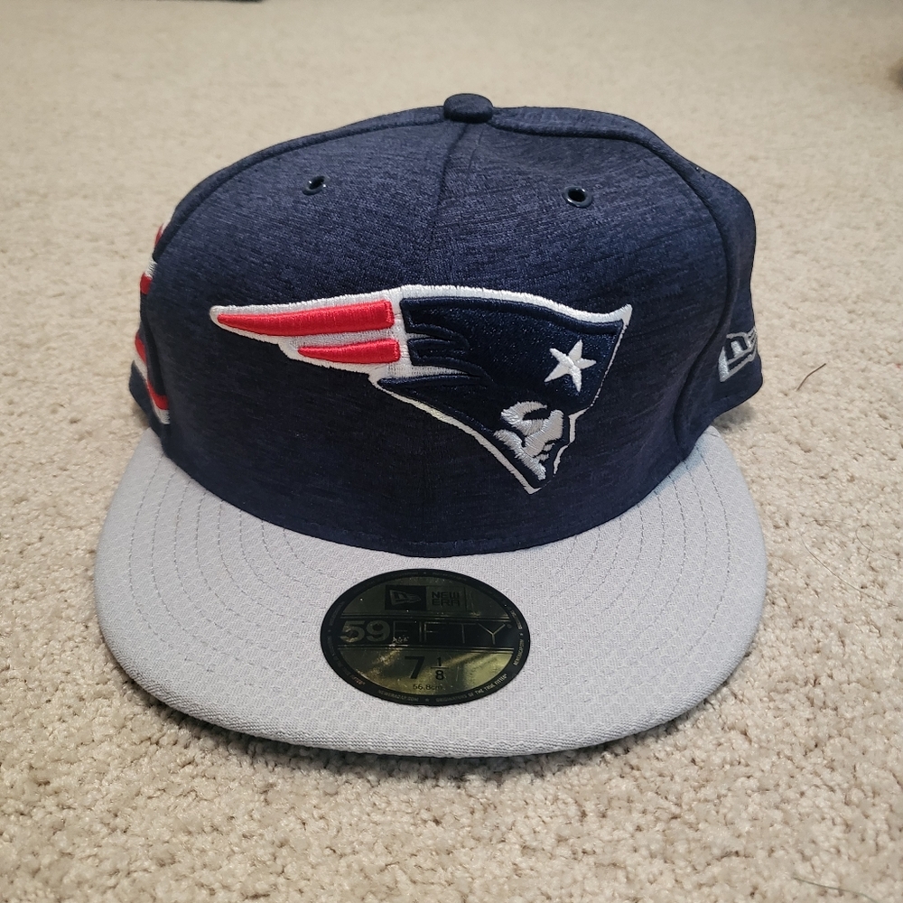 New England Patriots NewEra Blue Sideline Home Official 59FIFTY Fitted 7 1/8 Hat